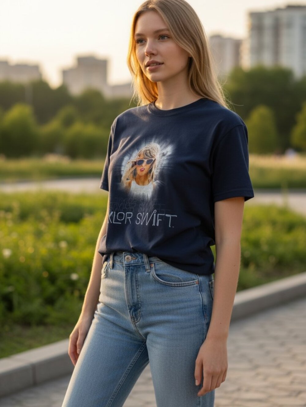 Official Taylor Swift 1989 World Tour Concert T-Shirt Navy Large 2015 EUC - Picture 2 of 12